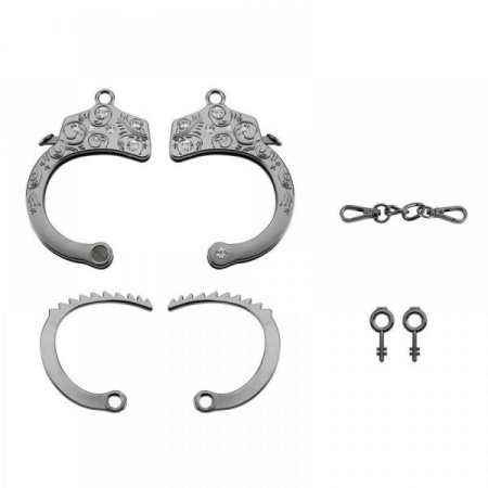 Наручники Разборные Premium Metal Romfun, Diamond || Наручники Розбірні Premium Metal Roomfun, Diamond, Металлик, Універсальний