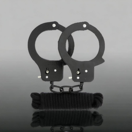 Набір BONDX METAL CUFFS & LOVE ROPE SET, BLACK