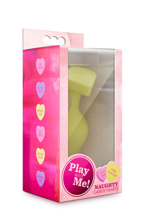 Анальний плаг PLAY WITH ME CANDY HEART SPANK ME YELLOW, Рожевий