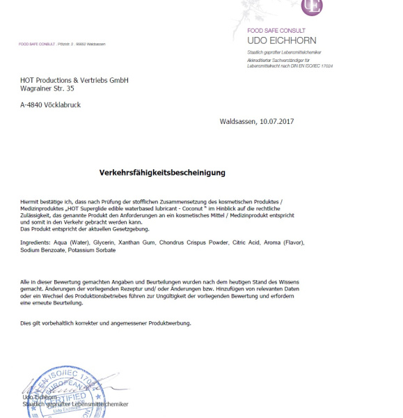 Їстівний лубрикант на водній основі Superglide Coconut, 75 мл