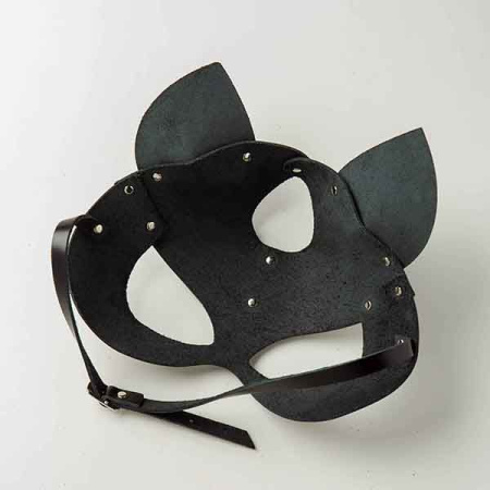 Маска Кішка Leather, Black, Черный