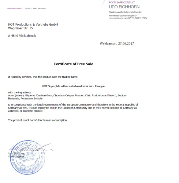 Їстівний лубрикант на водній основі Superglide Pineapple, 75 мл