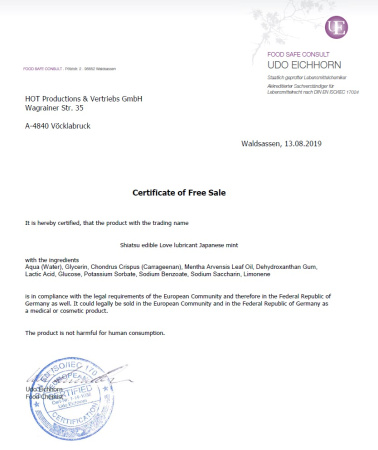 Їстівний лубрикант SHIATSU Love Японська М'ята, 75 мл