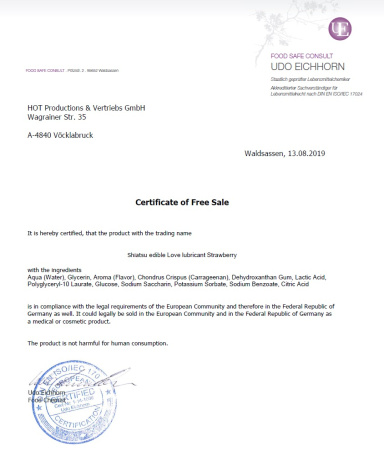 Їстівний лубрикант SHIATSU Love Полуниця, 75 мл