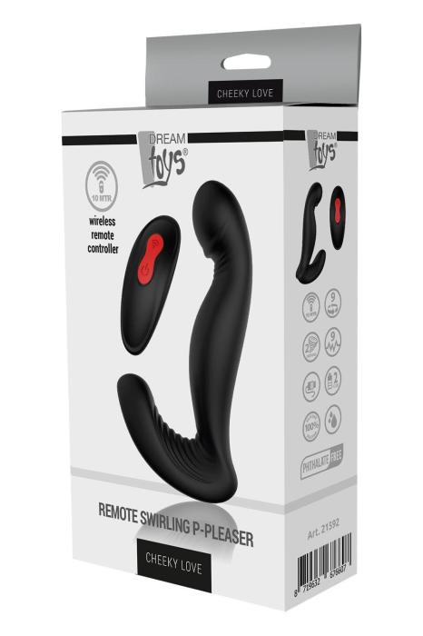 Масажер простати з обертанням головки CHEEKY LOVE SWIRLING P-PLEASER BLACK, Черный