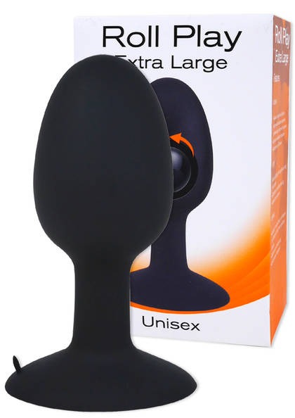 Анальная пробка с внутренним шариком ROLL PLAY EXTRA LARGE BLACK