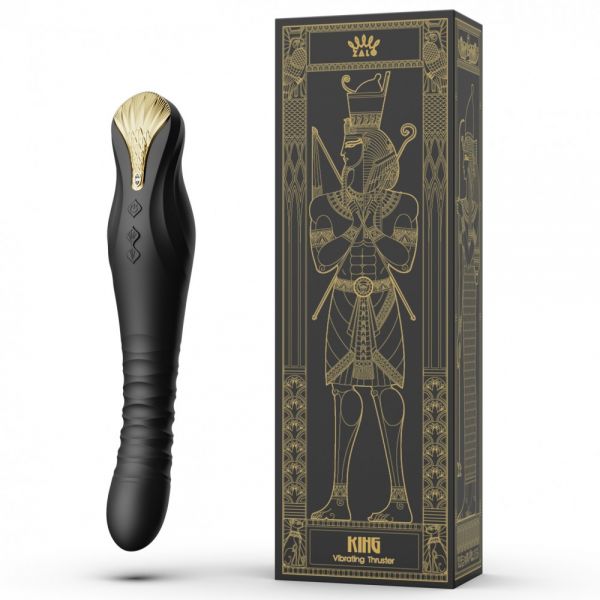 Вібромасажер з фрикціями і управлінням зі смартфона ZALO KING, Obsidian Black