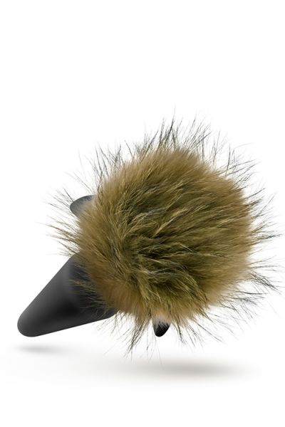 Анальная пробка с помпоном POM PLUGS BROWN