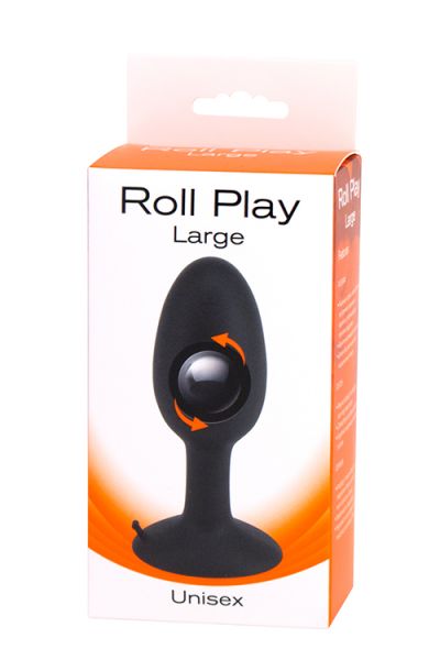 Анальная пробка с внутренним шариком ROLL PLAY LARGE BLACK