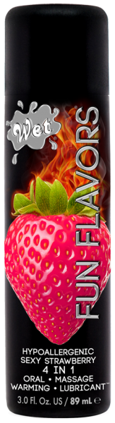 Разогревающий съедобный лубрикант 4 в 1 Wet Fun клубника 89 мл