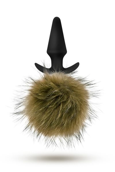 Анальная пробка с помпоном POM PLUGS BROWN