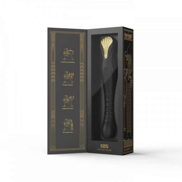 Вібромасажер з фрикціями і управлінням зі смартфона ZALO KING, Obsidian Black