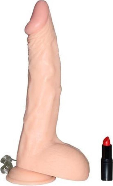 Вібратор гігант BIGSTUFF на присосці з пультом, тілесний