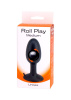 Анальна пробка з внутрішнім кулькою ROLL PLAY MEDIUM BLACK, Черный