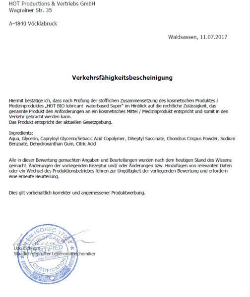 Органічний лубрикант на водній основі Hot Bio Lube Super, 50 мл