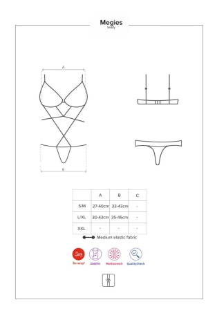 Боді Obsessive Megies teddy black S/M