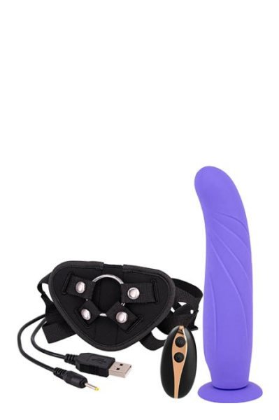 Dt51130 Страпон жіночий з пультом управління Seven Creations DILDO STRAP-ON PURPLE, Фіолетовий