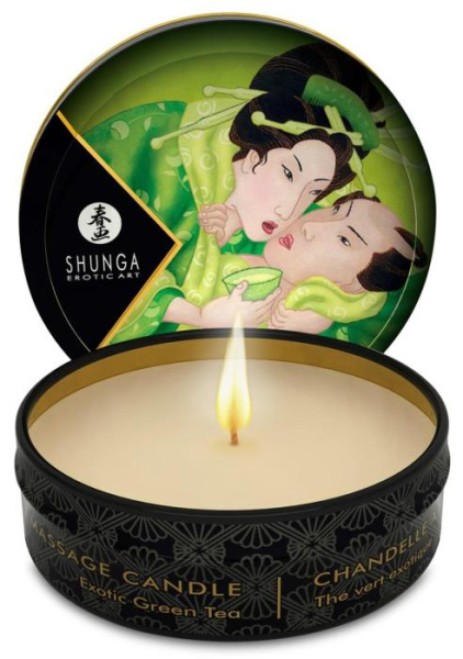 Свічка для масажу MASSAGE CANDLE EXOTIC GREEN TEA, 30 мл