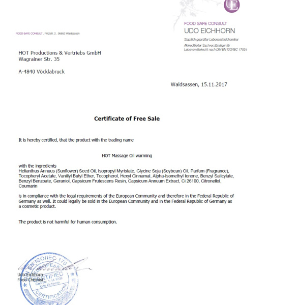 Масажна олія Active WARMING, 100 мл