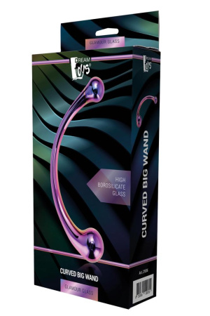 DT21836 Изогнутый стеклянный фаллоимитатор Dream Toys GLAMOUR GLASS CURVED BIG WAND || DT21836 Вигнутий скляний фалоімітатор Dream Toys GLAMOUR GLASS CURVED BIG WAND