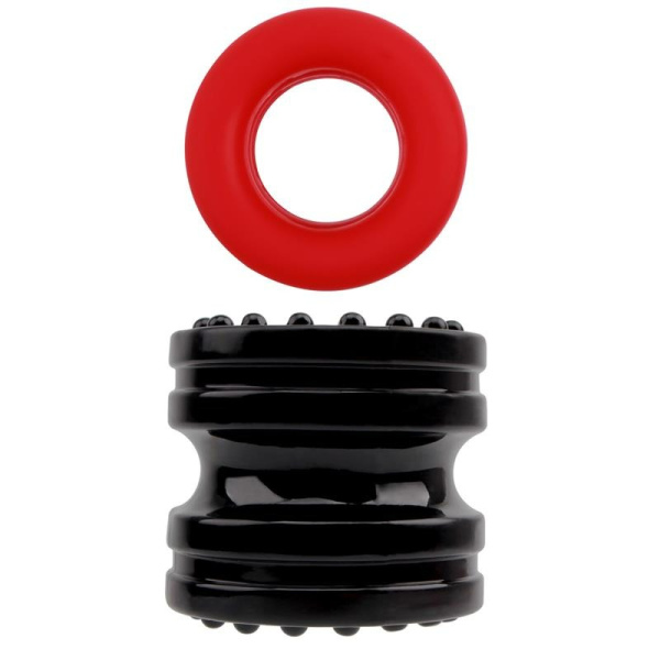 CH77302 Эрекционное кольцо черное/красное GK Power Hard-On Ring Set Chisa