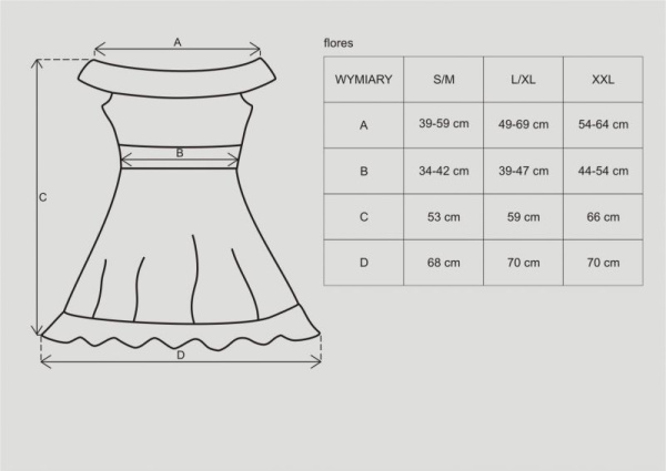 Сорочка Flores chemise Obsessive SM черная