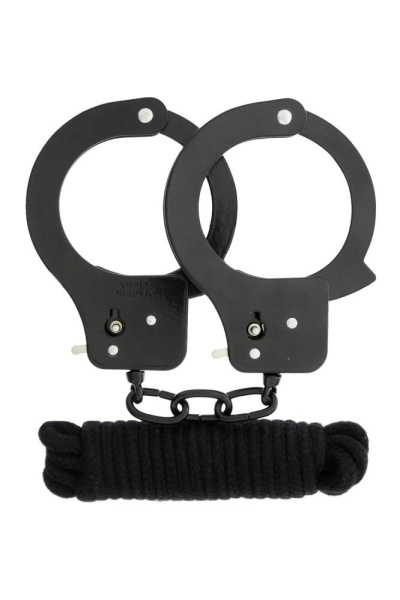 Набор BONDX METAL CUFFS & LOVE ROPE SET, BLACK