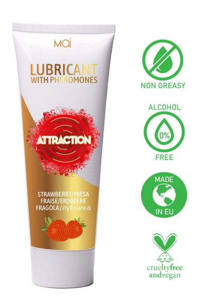 Лубрикант з феромонами MAI lubricant STRAWBERRY 75 ML, Розмір посилки : 5,50 х 14,00 х 3,40