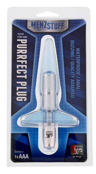 Плаг з вібрацією MENZSTUFF PURRFECT PLUG, CLEAR BLUE, Синий