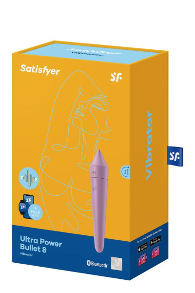 Мощная вибропуля с функцией управления смартфоном Satisfyer Ultra Power Bullet 8 Lilac