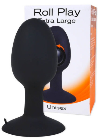 Анальна пробка з внутрішньою кулькою ROLL PLAY EXTRA LARGE BLACK