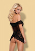 Сорочка Flores chemise Obsessive SM черная || Сорочка Flores chemise Obsessive SM чорна, Черный, S/M
