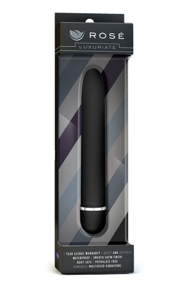 Классический вибромассажер ROSE - LUXURIATE BLACK