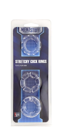 КОЛЬЦО MENZSTUFF STRETCHY COCK RINGS, ПРОЗРАЧНОЕ