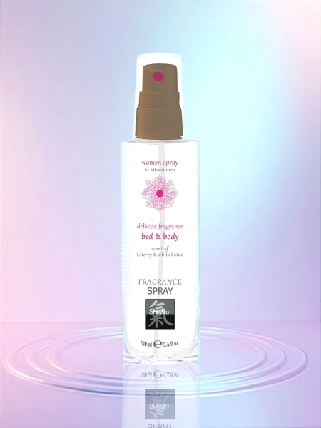 Спрей для тіла і ліжка з феромонами і афродизіаками HOT Fragrance Вишня і білий лотос, 100 мл