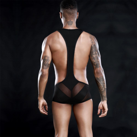 Эротическое мужское боди "Мощный Саймон" One Size Black || Еротичний чоловічий боді "Потужний Саймон" One Size Black