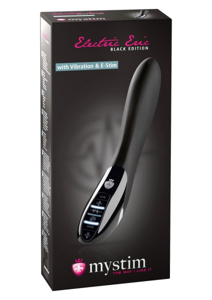 Вібратор з електростимуляцією MYSTIM Electric Eric E-Stim Vibrator-Black, Черный