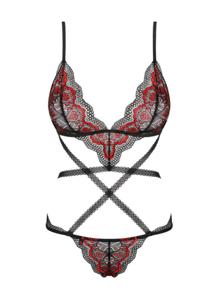 Боди Obsessive Megies teddy black S/M