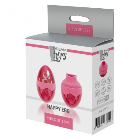Клиторальный стимулятор VIBES OF LOVE HAPPY EGG || Кліторальний стимулятор у вигляді рибки Dream toys VIBES OF LOVE, з рухомим язичком, рожевий