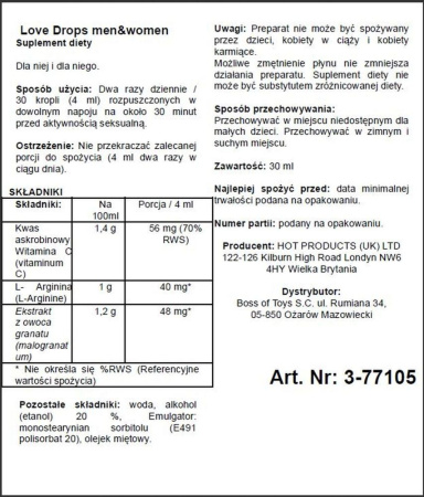 Збуджуючі краплі для двох ERO Love Drops, 30 мл