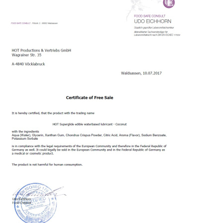 Їстівний лубрикант на водній основі Superglide Coconut, 75 мл