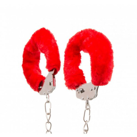 Кайдани з хутром Ankle Cuffs, Red, Червоний