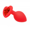 Анальна пробка Red Silicone Heart Red, M, Червоний, для новачків та просунутих користувачів