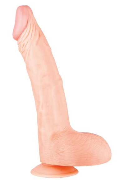 Вібратор гігант BIGSTUFF на присосці з пультом, тілесний