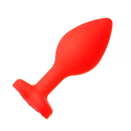 Анальна пробка Red Silicone Heart Red, M, Червоний, для новачків та просунутих користувачів