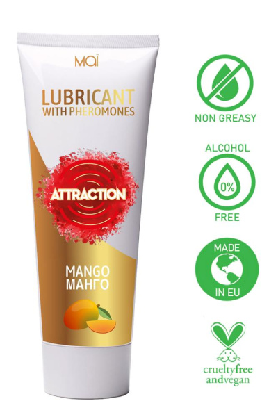 Лубрикант з феромонами MAI LUBRICANT MANGO 75 ML, Розмір посилки : 5,50 х 14,00 х 3,40