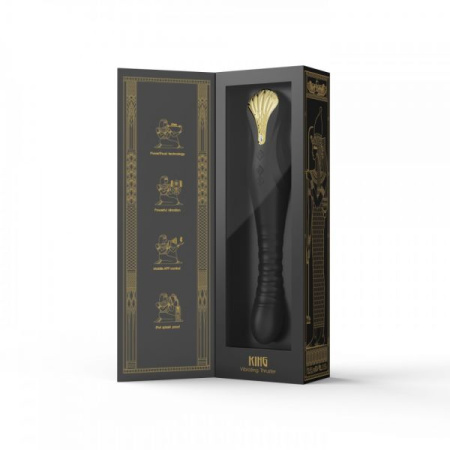 Вібромасажер з фрикціями і управлінням зі смартфона ZALO KING, Obsidian Black