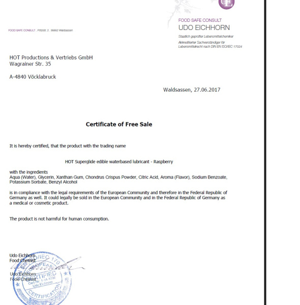 Їстівний лубрикант на водній основі Superglide Raspberry, 75 мл