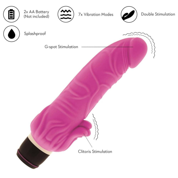 Вибромассажер PURRFECT SILICONE CLASSIC 7INCH, PINK