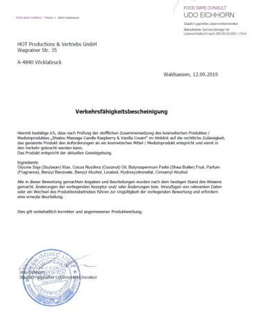 Свічка для масажу SHIATSU Малина і ванільний Крем, 130 гр